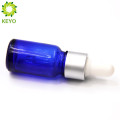 Envase de gotas de ojo del casquillo de la pipeta del oro de la botella de cristal del aceite esencial azul 10ml